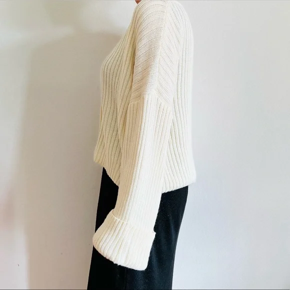Nasty Gal collection loose fit cream knitted dropped shoulder cardigan sweater - Picture 7 of 11